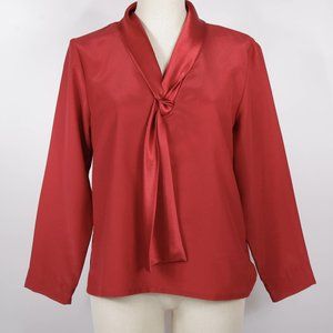 Vintage Willow Ridge Red Blouse with Red Satin
